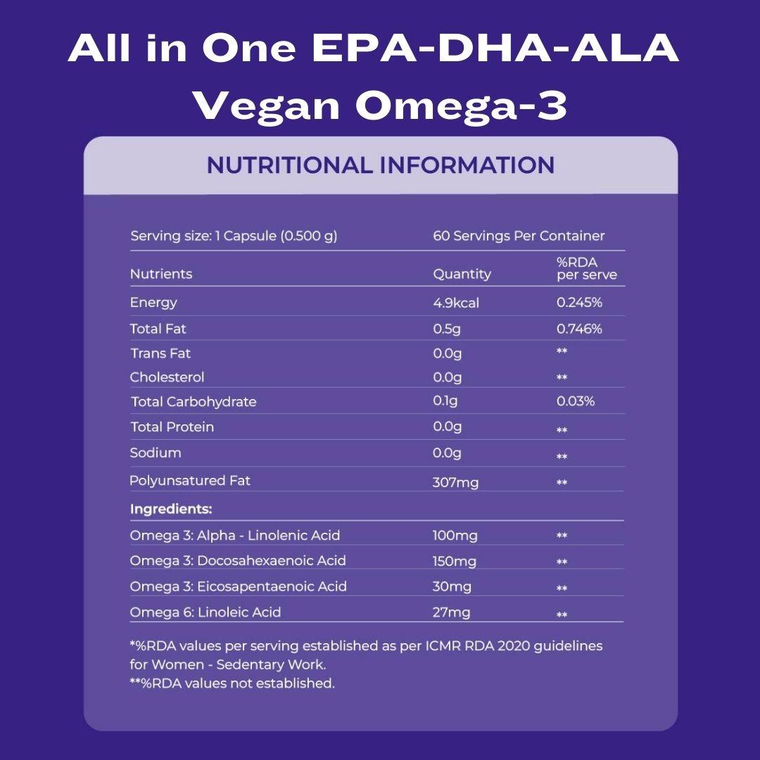Vegan Omega 3 & Plant-based Calcium + D3 Combo Pack - Wildermart