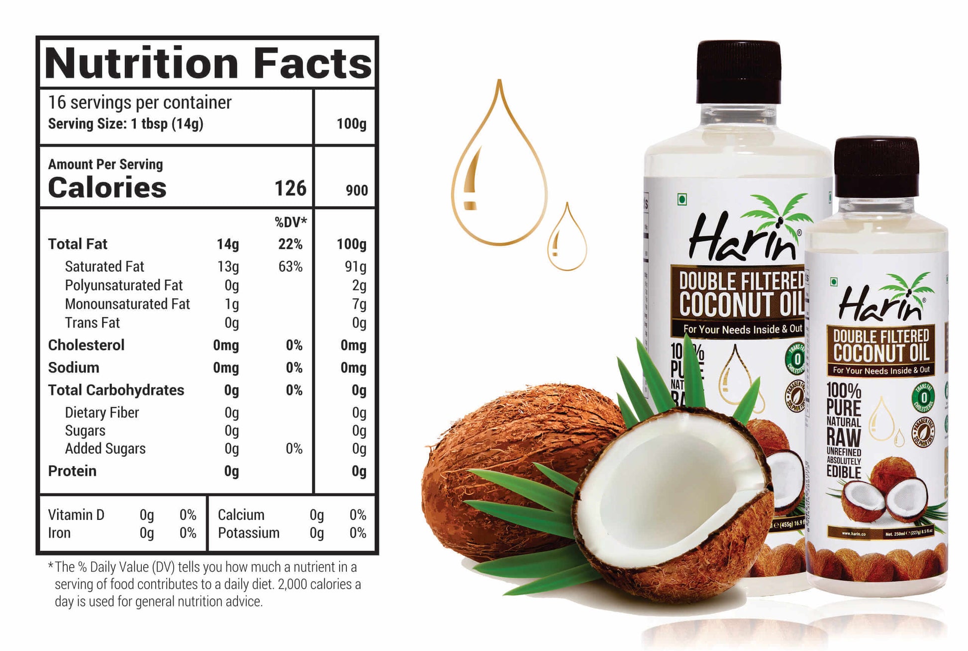 Double Filter Coconut Oil-Harin-1000 ml