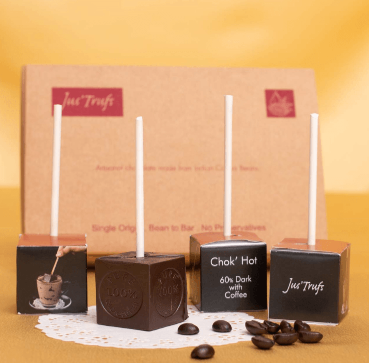 60% Dark Hot Chocolate Sticks With Coffee - Wildermart