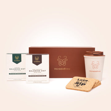 Platinum Coffee Giftset - 2 Coffee Boxes, Bamboo Sipper & 4 Eco-Coasters