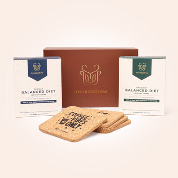 Gold Coffee Giftset - 2 Coffee Boxes & 4 Eco-Coasters