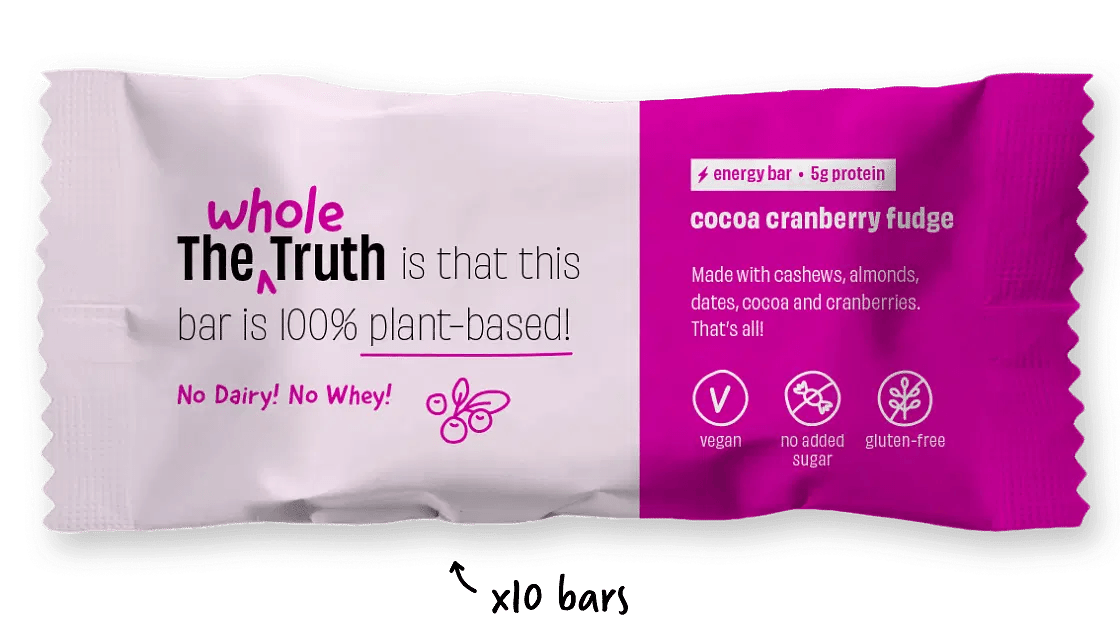 Energy Bars - Cocoa Cranberry Fudge - TWT - Wildermart