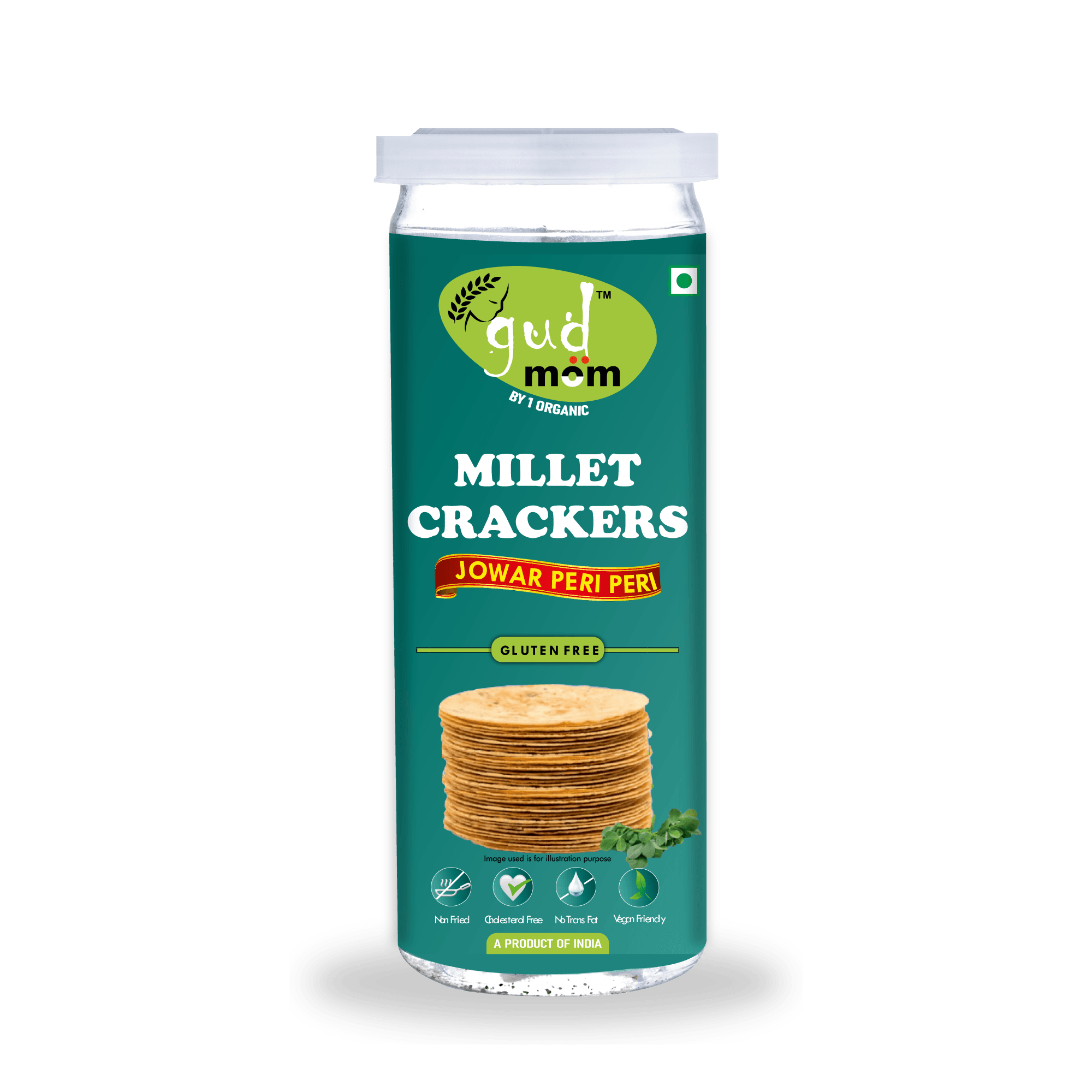 Jowar Millet Crackers - Peri Peri - Wildermart