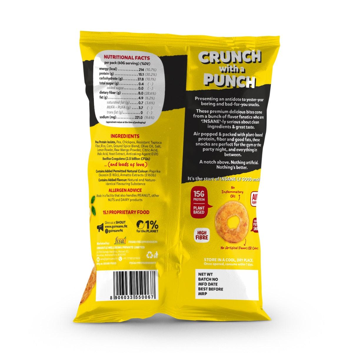 Lemon Achari Protein Puffs - Wildermart