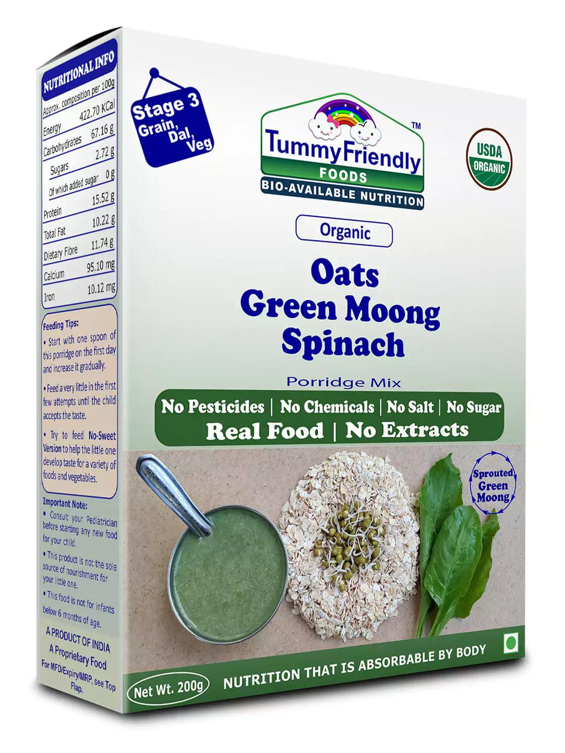 Oats Green Moong Spinach Porridge Mix - Wildermart