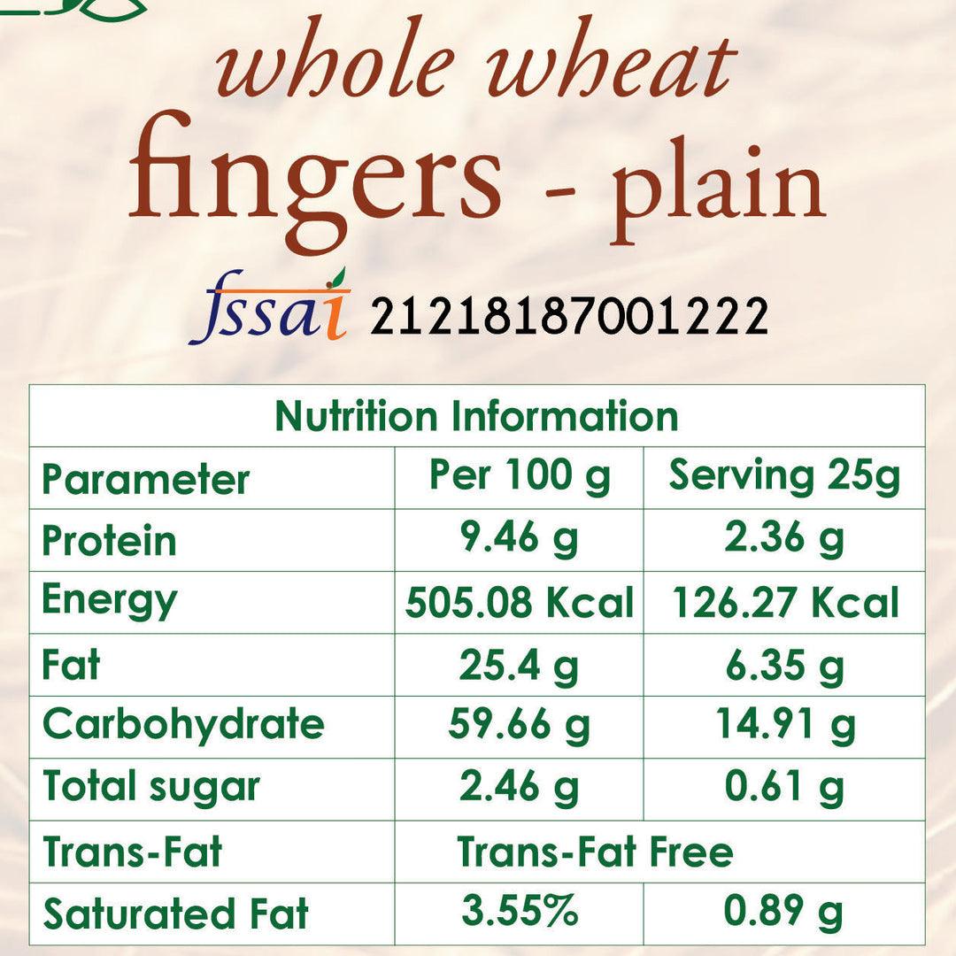 Whole Wheat Plain Fingers - Wildermart