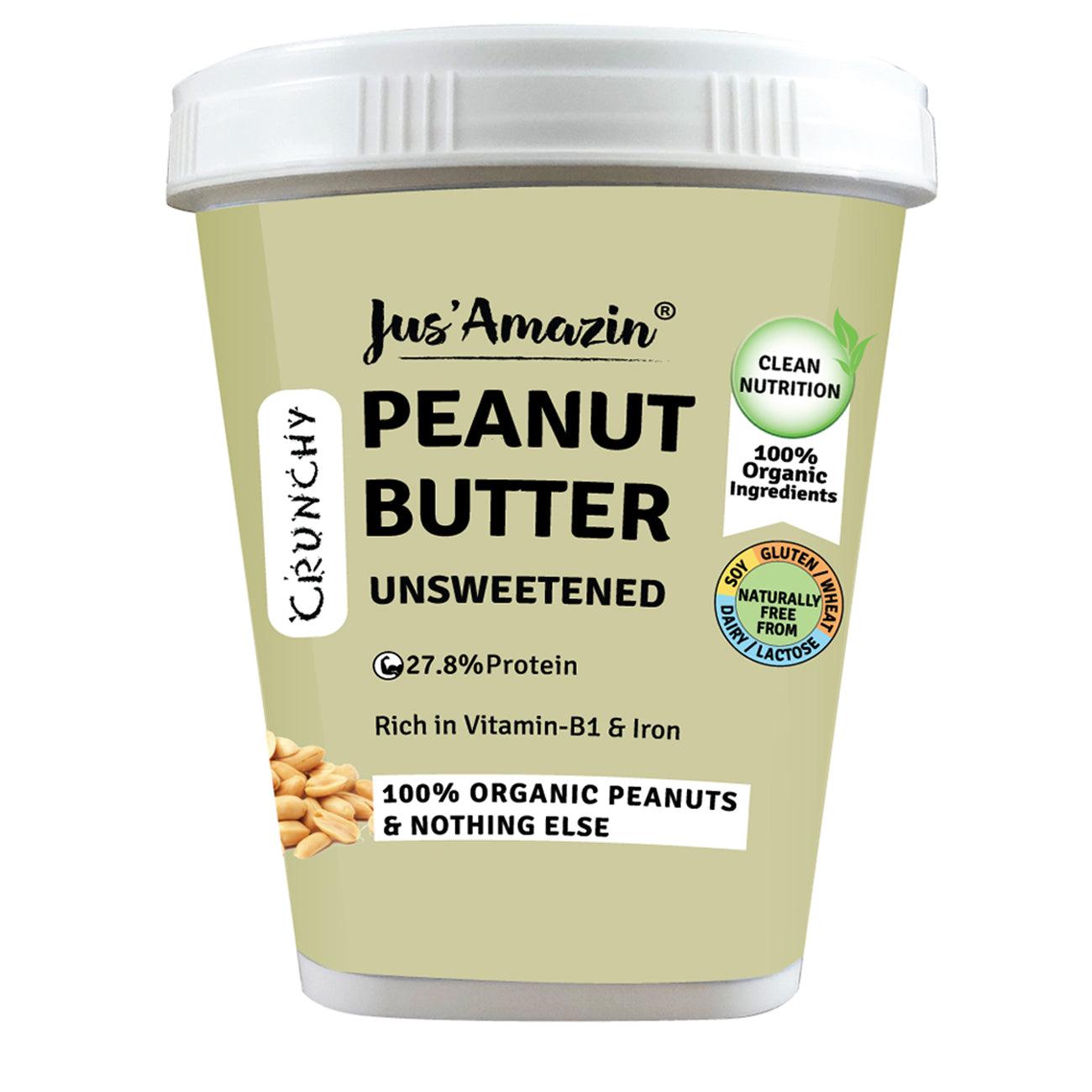 Crunchy Organic Peanut Butter - Jus Amazin - Wildermart