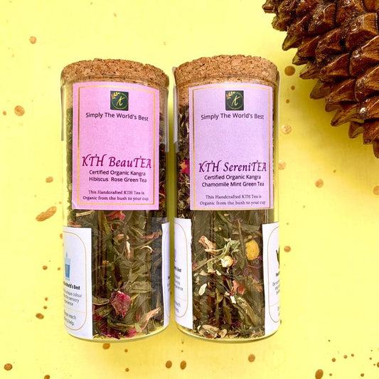 Organic Chamomile Mint & Hibiscus Rose Green Tea Combo - Wildermart