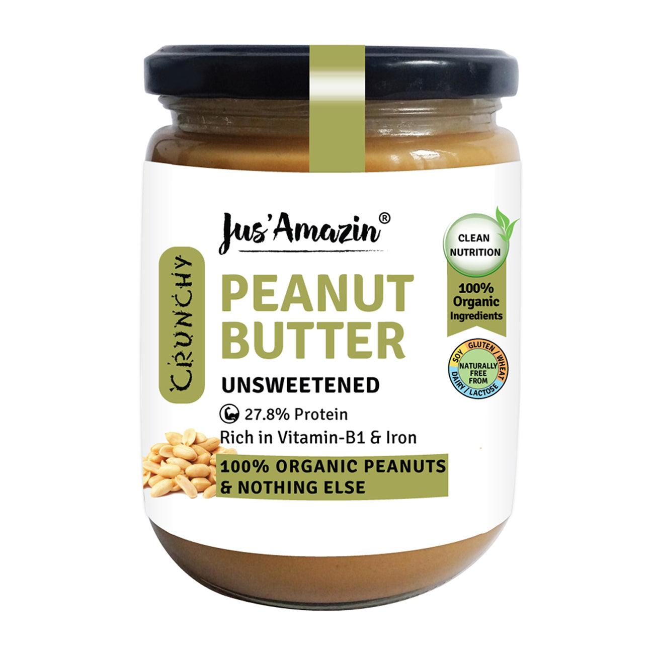 Organic Peanut Butter Unsweetened - Jus Amazin - Wildermart