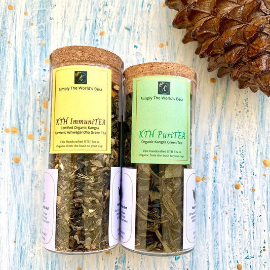 Premium Organic Green Tea & Ashwagandha Tea Combo - Wildermart